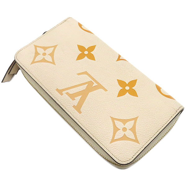 ルイヴィトン LOUIS VUITTON ジッピーウォレット M82206 ベージュ系 モノグラムアンプラント 長財布 シルバー金具 ラウンドファスナー グラデーション