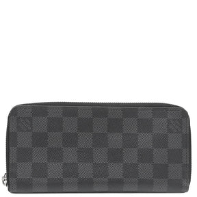 ルイヴィトン LOUIS VUITTON ジッピー ウォレット ヴェルティカル N63095 ダミエグラフィット ダミエグラフィットキャンバス 長財布 シルバー金具 黒 ラウンドファスナー