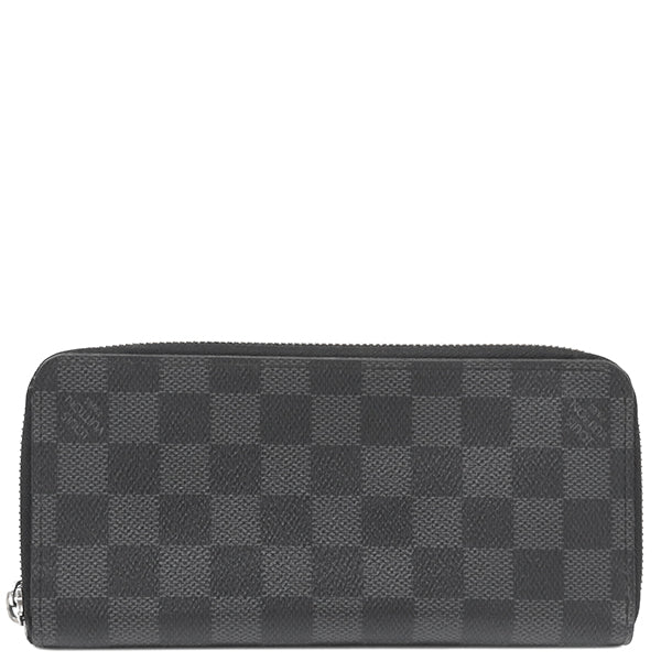 ルイヴィトン LOUIS VUITTON ジッピー ウォレット ヴェルティカル N63095 ダミエグラフィット ダミエグラフィットキャンバス 長財布 シルバー金具 黒 ラウンドファスナー