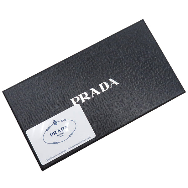 プラダ PRADA TESSUTO ラウンドファスナー 1ML506 ブラック ナイロン レザー 長財布 シルバー金具 黒 三角ロゴ