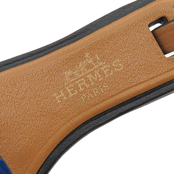 エルメス HERMES オランナノ ブルー×ナチュラルサブレ ヴォーエプソン ヴォーバトラー ヴァッシュハンター バッグチャーム サンダル型 青