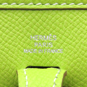 エルメス HERMES エヴリンTPM アップルグリーン ヴォーエプソン ショルダーバッグ シルバー金具 蛍光 黄緑