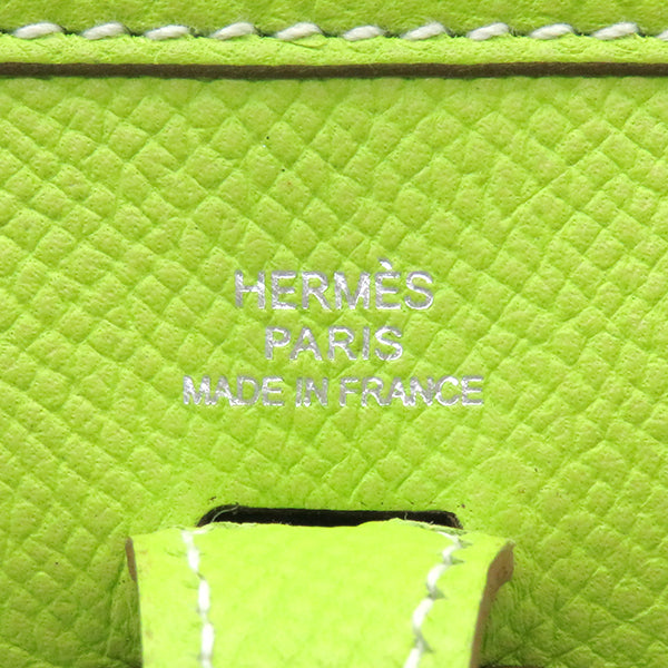 エルメス HERMES エヴリンTPM アップルグリーン ヴォーエプソン ショルダーバッグ シルバー金具 蛍光 黄緑