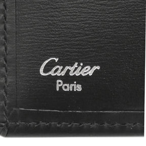 カルティエ Cartier パシャ ドゥ カルティエ L3000137 ブラック カウハイドレザー 二つ折り財布 シルバー金具 黒