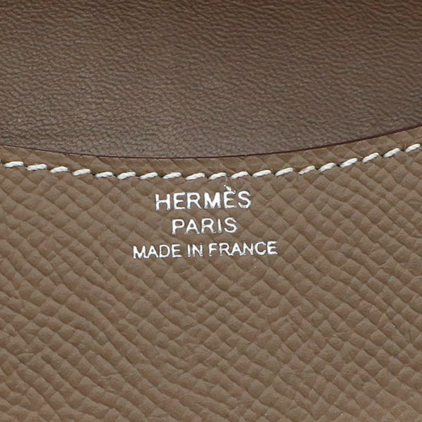 エルメス HERMES コンスタンス スリム ウォレット エトゥープ ヴォーエプソン 二つ折り財布 シルバー金具 新品 未使用 グレージュ