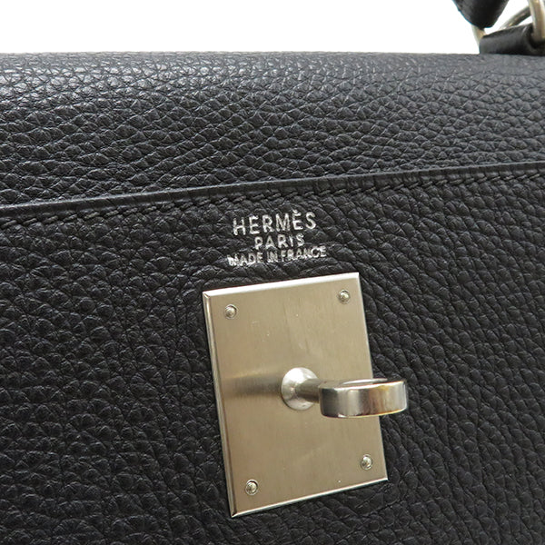 エルメス HERMES ケリー32 内縫い ブラック トゴ 2WAYバッグ シルバー金具 黒