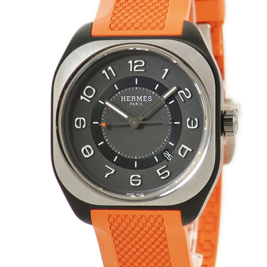 エルメス HERMES H08 39mm SP1.741a 自動巻き メンズ ブラックマットDLC仕上げ 黒 角型 2021年