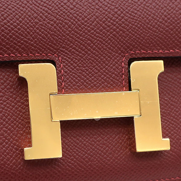 エルメス HERMES コンスタンス3 ミニ ミロワール ルージュアッシュ ヴォーエプソン ショルダーバッグ ゴールド金具 新品 未使用 赤