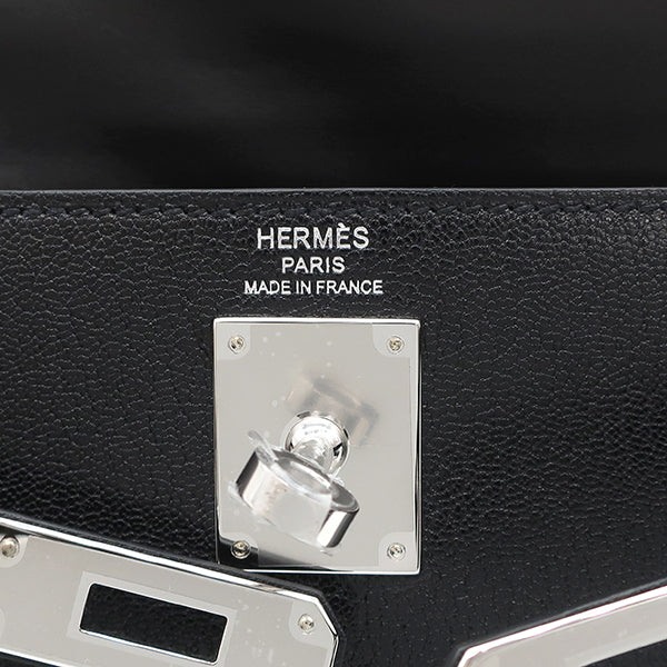 エルメス HERMES ケリーエラン ブラック シェーブルシャムキラ 2WAYバッグ シルバー金具 新品 未使用 黒 クラッチ