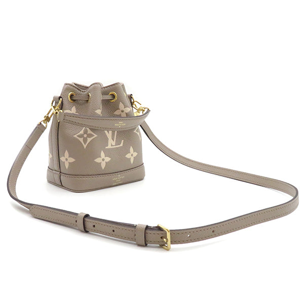 ルイヴィトン LOUIS VUITTON ナノ ノエ M46291 ベージュ バイカラーモノグラムアンプラント 2WAYバッグ ゴールド金具 ショルダー