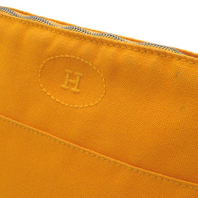 エルメス HERMES ボリードポーチ MM イエロー コットン ポーチ シルバー金具