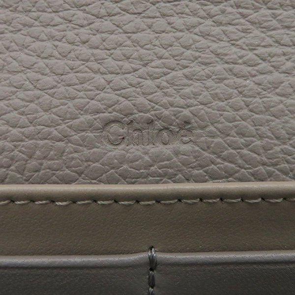 クロエ Chloe フラップ付き ALPHABETウォレット CHC21WP942F57053 グレー系 グレインレザー 長財布 ゴールド金具 二つ折り