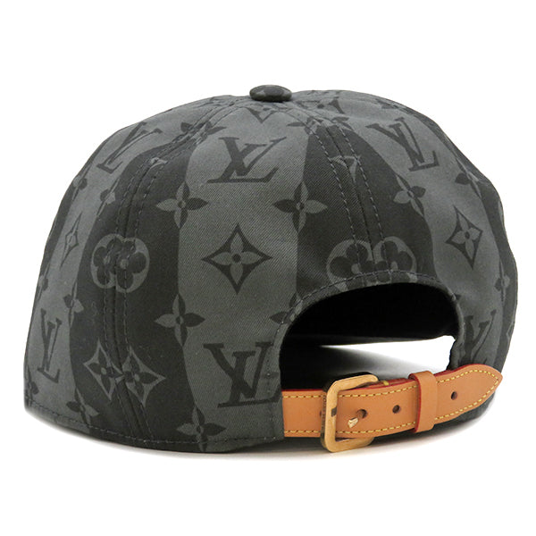 ルイヴィトン LOUIS VUITTON キャスケット LV MADE ストライプ NIGOコラボ MP3259 グレーXブラック コットン 14038 キャップ ゴールド金具