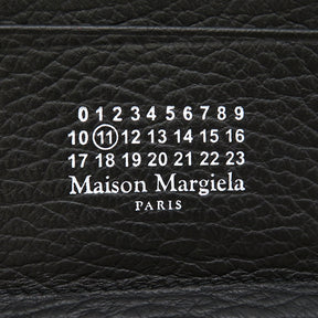 メゾン マルタン マルジェラ MAISON MARTIN MARGIELA レザー ジップアラウンド  S56UI0112 ブラック グレインレザー 二つ折り財布 ゴールド金具 ステッチ ミニウォレット コンパクト財布