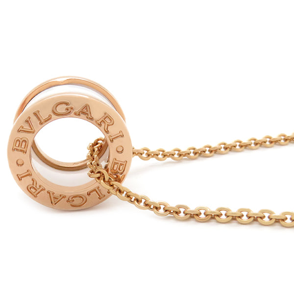 ブルガリ BVLGARI ビー ゼロワン ネックレス 346082 ホワイトXピンクゴールド K18PG セラミック ネックレス 750PG 18K