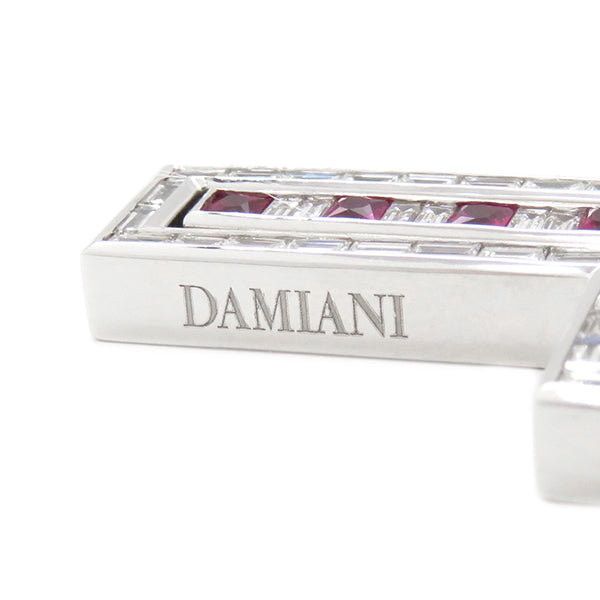 ダミアーニ DAMIANI ベルエポック L バゲットダイヤ ホワイトゴールド K18WG ダイヤモンド ルビー ネックレス ペンダント 750 18金 クロス 十字架
