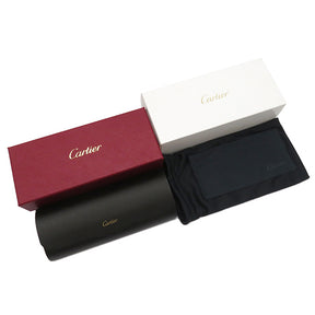 カルティエ Cartier ボストン  CT0010SA 002 バナナ×ブルー アセテート サングラス シルバー金具 新品 未使用 茶 ブルーレンズ アジアンフィット