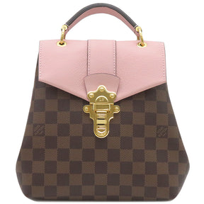 ルイヴィトン LOUIS VUITTON クラプトン N42262 ダミエ×マグノリア ダミエキャンバス レザー リュック・デイパック ゴールド金具  茶 ピンク