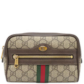 グッチ GUCCI GGスプリーム シェリーライン 517076 GGスプリーム GGスプリームキャンバス レザー ボディバッグ ゴールド金具 茶 ウエストバッグ