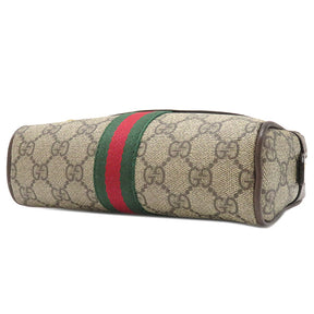 グッチ GUCCI GGスプリーム シェリーライン 517076 GGスプリーム GGスプリームキャンバス レザー ボディバッグ ゴールド金具 茶 ウエストバッグ