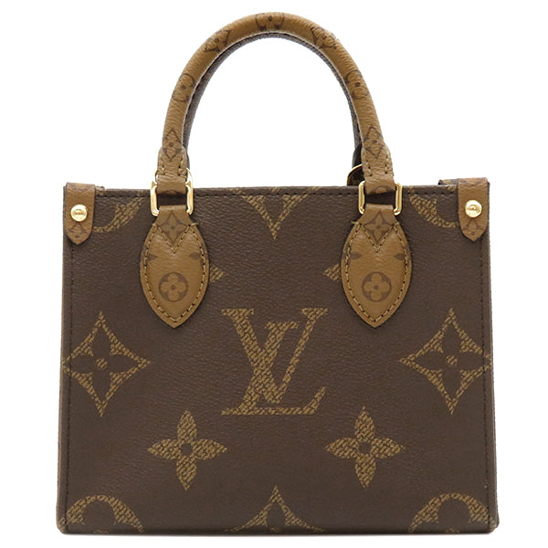 ルイヴィトン LOUIS VUITTON オンザゴー BB M46839 モノグラムリバース モノグラムキャンバス モノグラムリバースキャンバス 2WAYバッグ ゴールド金具 新品 未使用 ショルダー 茶