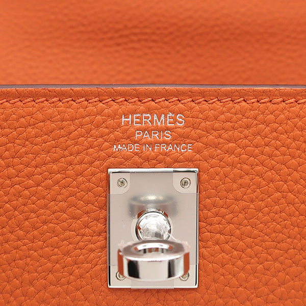エルメス HERMES ケリー25 内縫い オレンジ トゴ 2WAYバッグ シルバー金具 ショルダー