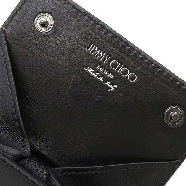 ジミーチュウ JIMMY CHOO スタッズ コインケース ブラック レザー メタル コインケース シルバー金具 黒 星 スター 小銭入れ