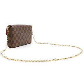 ルイヴィトン LOUIS VUITTON ポシェット フェリシー N63032 ダミエエベヌ ダミエキャンバス チェーンウォレット ゴールド金具 茶 ショルダーバッグ