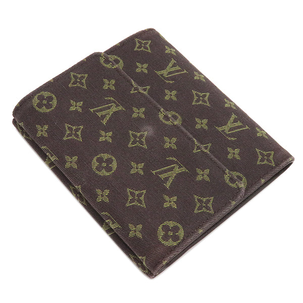 ルイヴィトン LOUIS VUITTON ポルトフォイユ エリーズ M95233 エベヌ モノグラムミニラン 二つ折り財布 ゴールド金具 茶 Wホック