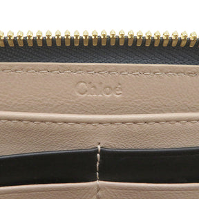 クロエ Chloe ALPHABET ロングウォレット CHC21WP706F576J5 ネイビー系 レザー 長財布 ゴールド金具 ラウンドファスナー