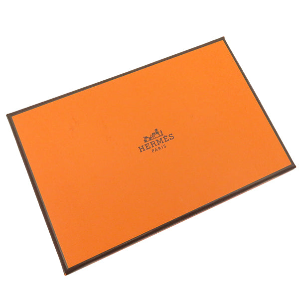 エルメス HERMES カルヴィ デュオ モーヴペール ヴォーエプソン カードケース シルバー金具 新品 未使用