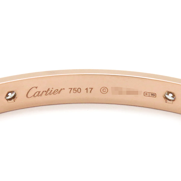 カルティエ Cartier LOVE ラブブレス ハーフダイヤ 4Pダイヤ B6069917 ピンクゴールド K18PG ダイヤモンド #17 ブレスレット 750PG RG 18K 18金