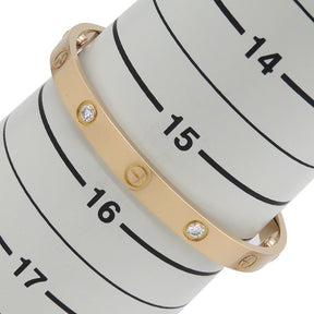 カルティエ Cartier LOVE ラブブレス ハーフダイヤ 4Pダイヤ B6069917 ピンクゴールド K18PG ダイヤモンド #17 ブレスレット 750PG RG 18K 18金