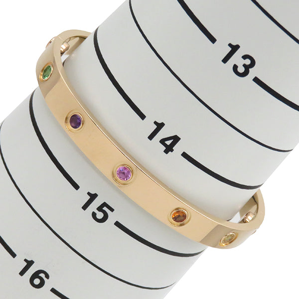 カルティエ Cartier LOVE ラブブレス バングル マルチストーン ピンクゴールド K18PG #16 ブレスレット 10石 10P 750 Au750 18K