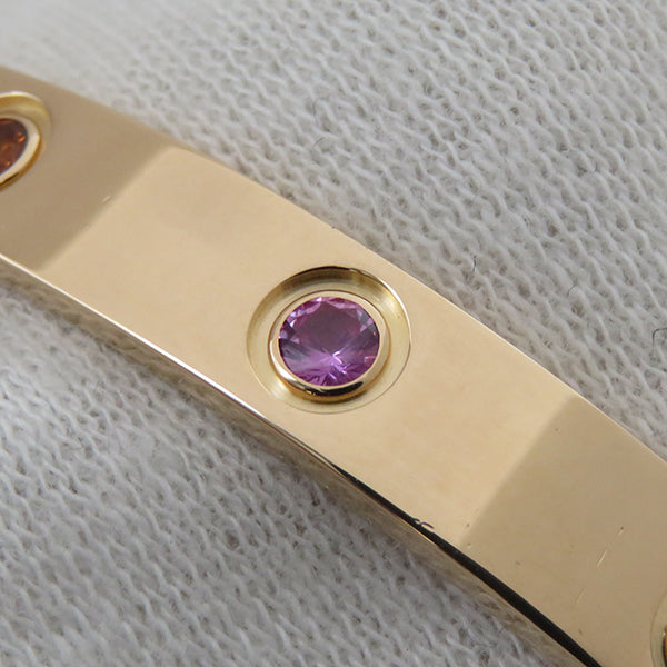 カルティエ Cartier LOVE ラブブレス バングル マルチストーン ピンクゴールド K18PG #16 ブレスレット 10石 10P 750 Au750 18K