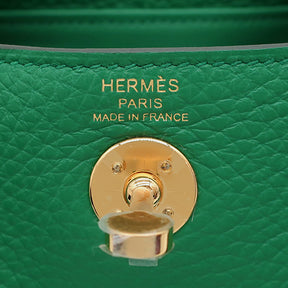 エルメス HERMES リンディ ミニ 20 ヴェールヴェルティゴ トリヨンクレマンス ショルダーバッグ ゴールド金具 新品 未使用 緑