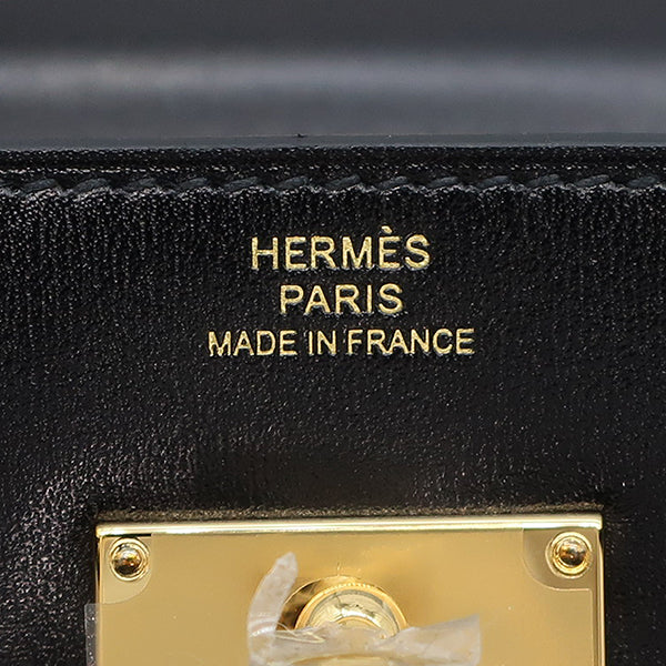 エルメス HERMES ケリーウォレット ロング トゥーゴー ブラック ボックスカーフ 長財布 ゴールド金具 黒 ショルダー