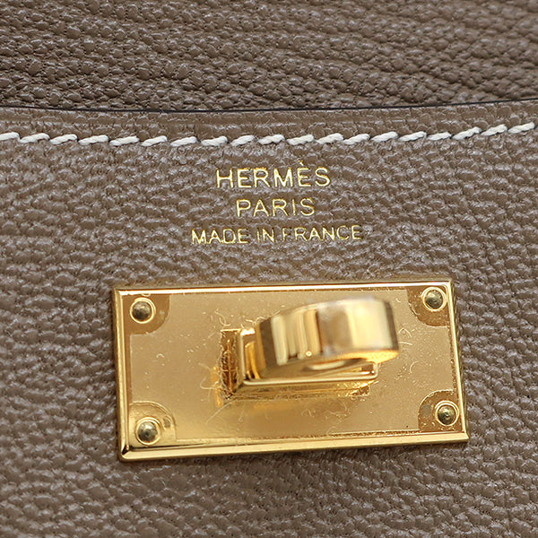 エルメス HERMES ケリーポケット エトゥープ シェーブル コインケース ゴールド金具 新品 未使用 グレージュ
