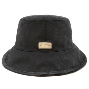 グッチ GUCCI リバーシブル GG バケットハット 728837 4HAWD ブラック×グレー ポリエステル コットン ナイロン 14038 ハット 黒 グレー GG