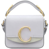 クロエ Chloe クロエ シー ミニバッグ CHC19US193 A37 4E7 LIGHT CLOUD グレー カーフ スウェード ショルダーバッグ ゴールド金具 ハンドバッグ 2way