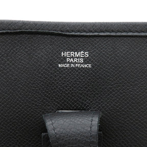 エルメス HERMES エヴリン2 PM ブラック ヴォーエプソン ショルダーバッグ シルバー金具 黒