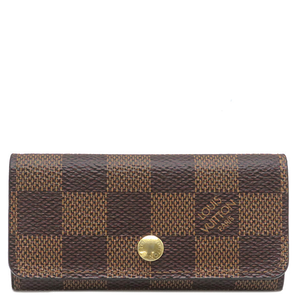 ルイヴィトン LOUIS VUITTON ミュルティクレ4 N62631  ダミエエベヌ ダミエキャンバス キーケース ゴールド金具 茶 ブラウン