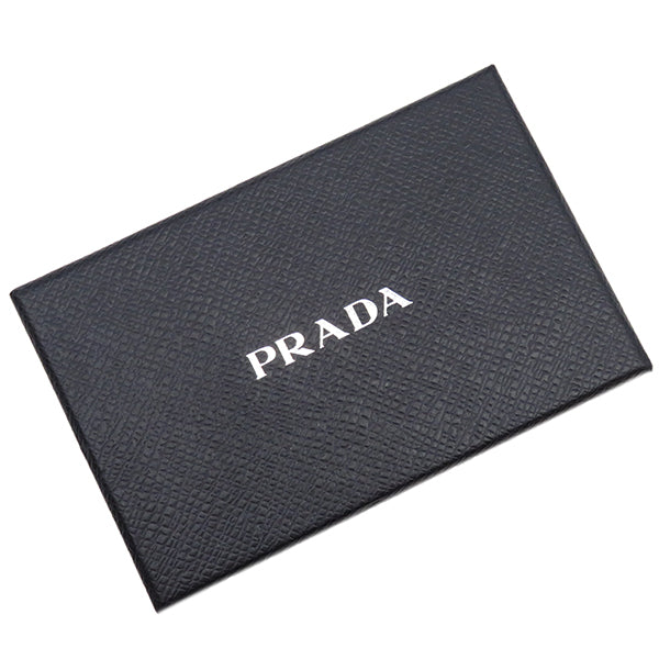 プラダ PRADA 1MH021 イエロー カーフ 三つ折り財布 ゴールド金具 コンパクト財布 三角プレート サフィアーノ ブラック 黒