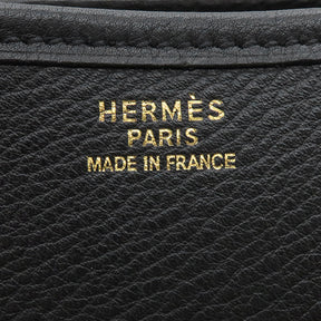 エルメス HERMES エヴリン1 GM ブラック トゴ ショルダーバッグ ゴールド金具 黒