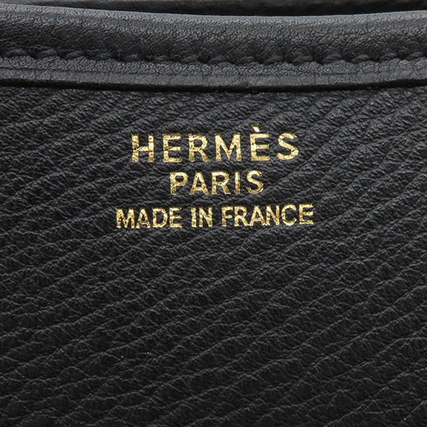 エルメス HERMES エヴリン1 GM ブラック トゴ ショルダーバッグ ゴールド金具 黒