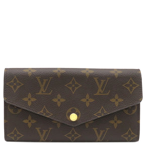 ルイヴィトン LOUIS VUITTON ポルトフォイユ サラ M62234 モノグラム×フューシャ モノグラムキャンバス 長財布 ゴールド金具 茶