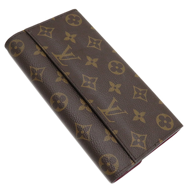 ルイヴィトン LOUIS VUITTON ポルトフォイユ サラ M62234 モノグラム×フューシャ モノグラムキャンバス 長財布 ゴールド金具 茶