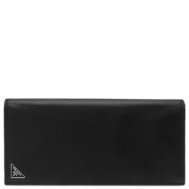 プラダ PRADA VITELLO レザー ウォレット 2MV836 NERO レザー 長財布 シルバー金具 黒 三角ロゴ