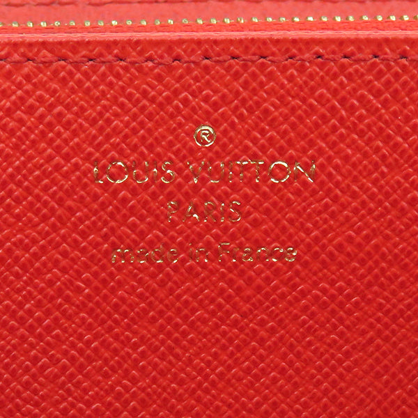 ルイヴィトン LOUIS VUITTON ジッピー ウォレット M41896 モノグラム×コクリコ モノグラムキャンバス 長財布 ゴールド金具 茶 赤 ラウンドファスナー