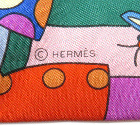 エルメス HERMES ツイリー ヴェール×シクラメン×マルチカラー シルク スカーフ 【LES MURMURES DE LA FORET/森のささやき】